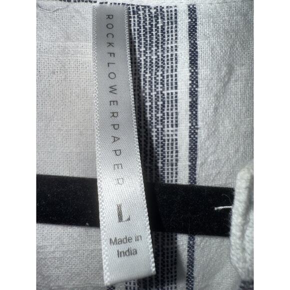 Rock Flower Paper Chambray Blue Striped Beach Club Resort Dress Sz L - Picture 6 of 7